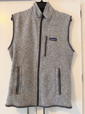 Patagonia Heather Gray Full-Zip Fleece Vest